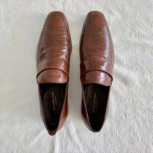 ERMENEGILDO ZEGNA MEN'S BROWN LEATHER SHOES